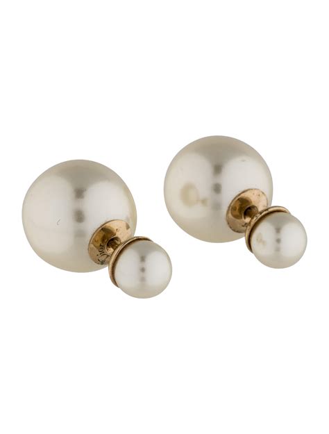 dior double pearl earrings replica|dior tribal double pearl earrings.